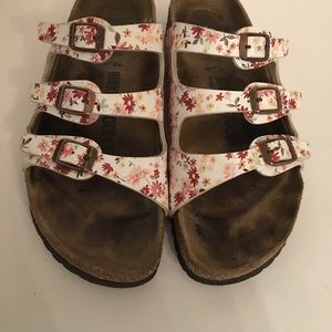 Birkenstock Three Strap Floral Sandal
